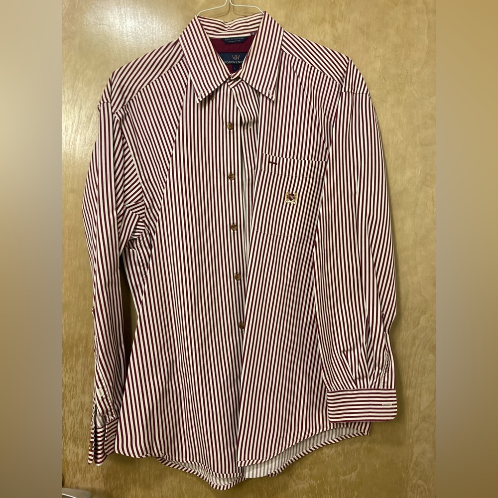 Mens Woods & Woods Striped Button Down dress shirt